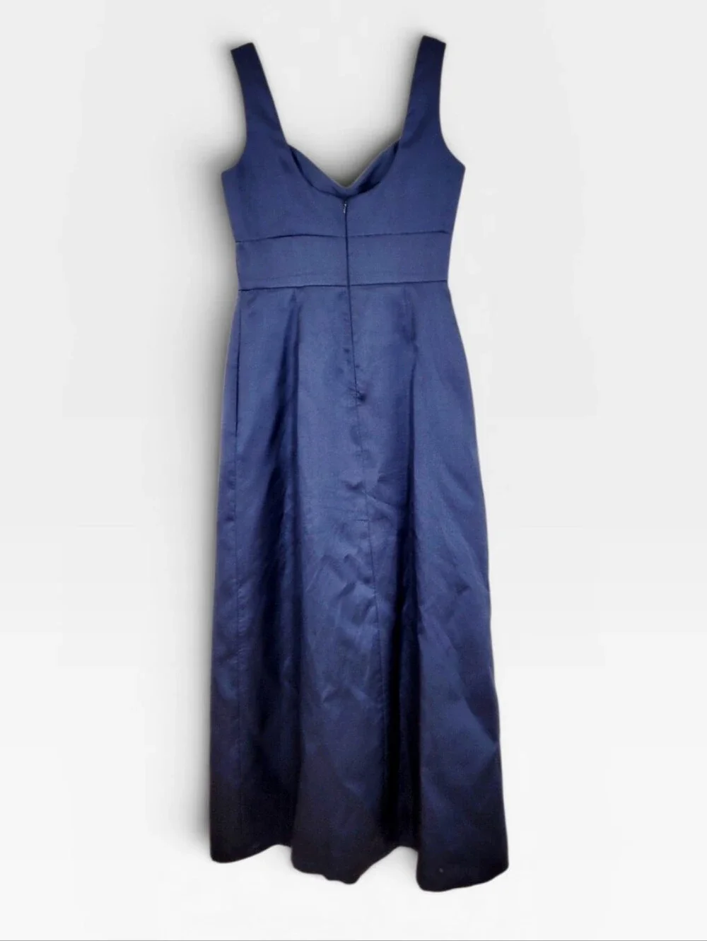 ALFRED SUNG Midnight Blue Satin Twill Bridesmaid Formal Dress 8 Gown Style D659 - Picture 6 of 10
